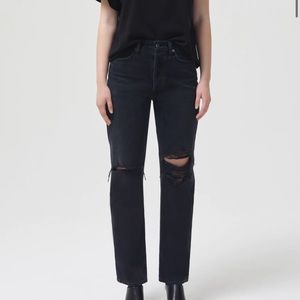 Agolde Lana Mid rise Full Length Straight Jean in Disorder Size 26